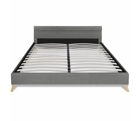 vidaXL Estructura de cama con LED tela gris claro 180x200 cm