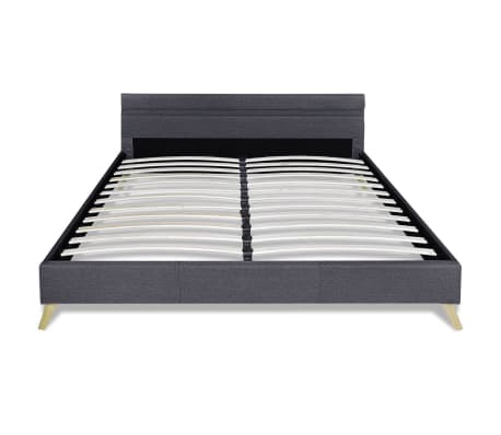vidaXL sengestel med LED stof mørkegrå 180 x 200 cm