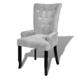 Luxury Armchair Velvet-coated Silver