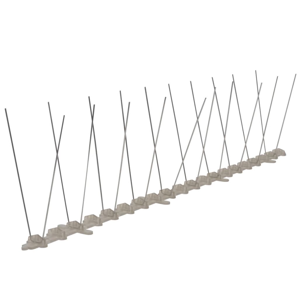 vidaXL Set bandă cu țepi antipăsări cu 2 rânduri, 6 buc., plastic, 3 m