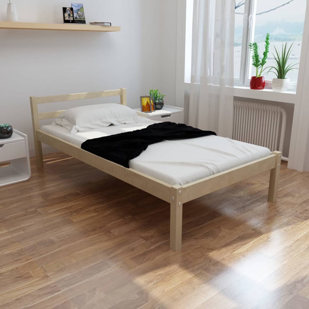 vidaXL Κρεβάτι 90 x 200 εκ. από Μασίφ Ξύλο Πεύκου με Στρώμα
