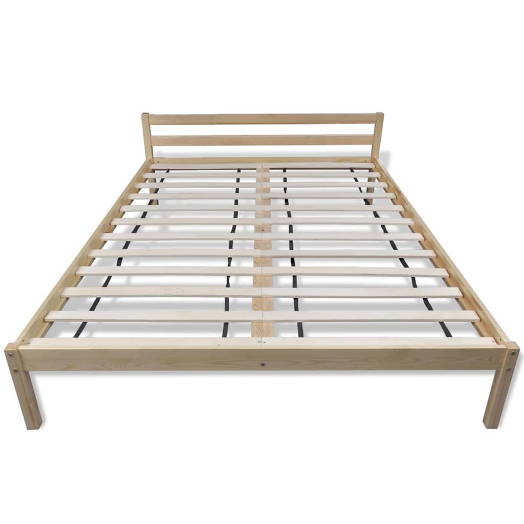 vidaXL Bed met traagschuim matras massief grenenhout 140x200 cm