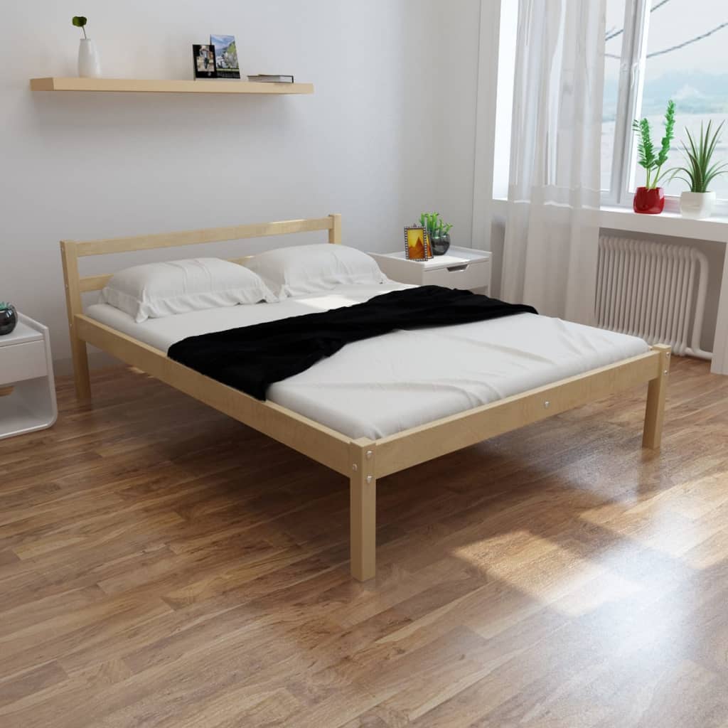 vidaXL Κρεβάτι 140 x 200 εκ. από Μασίφ Ξύλο Πεύκου με Στρώμα