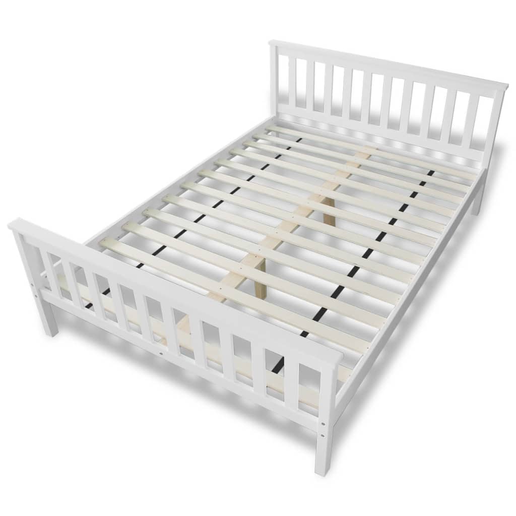 

vidaXL Bed met traagschuim matras massief grenenhout wit 140x200 cm