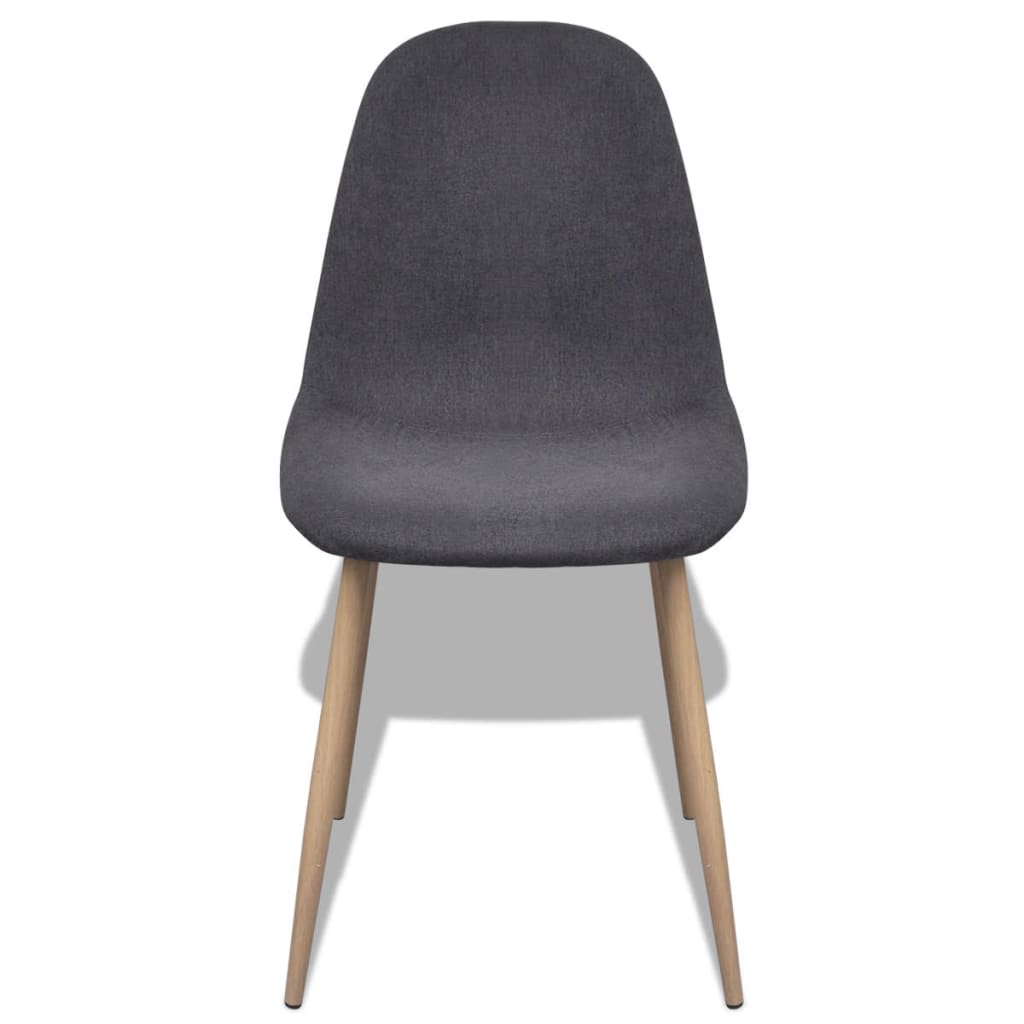 vidaXL 4 Dark Grey Armless Fabric Dining Chairs with Iron Legs