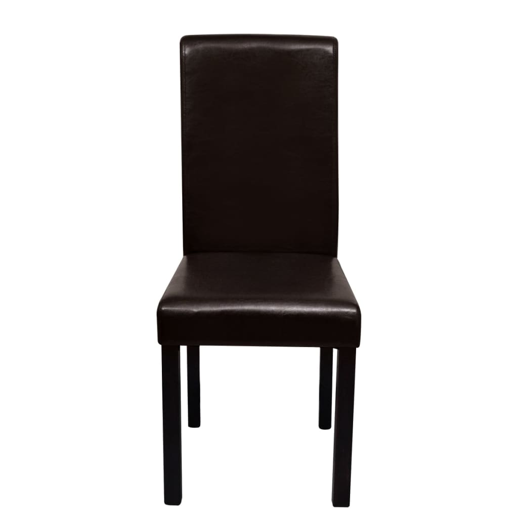 Dining Chair Artificial Leather Brown Set of 6