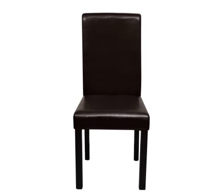 Dining Chair Artificial Leather Brown Set of 6