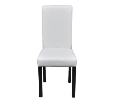 vidaXL Valgomojo kėdės, 6vnt., baltos, dirbtinė oda
