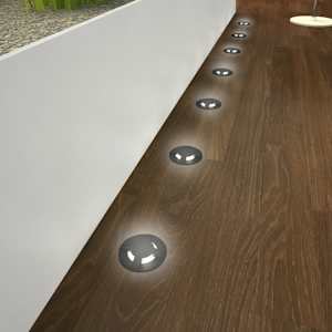 3 LED-Bodenspots Schwarz