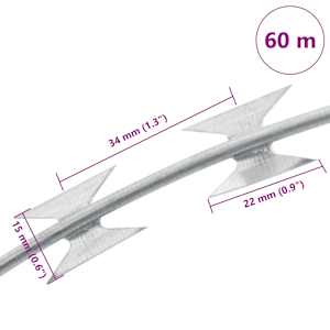 Žiletkový drát sepnutý BTO-22 pozinkovaná ocel 60 m - obrázek 5
