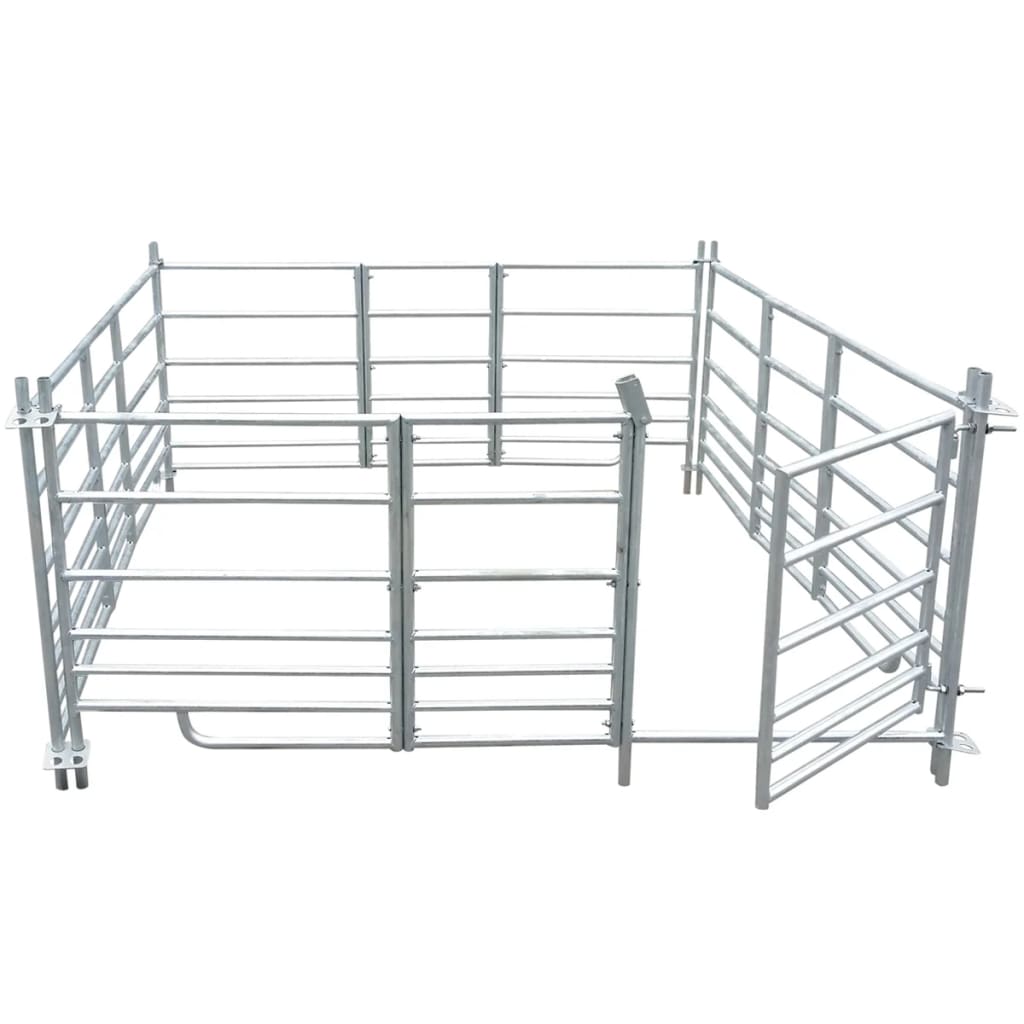 vidaXL Țarc pentru oi cu 4 panouri, oțel galvanizat, 183 x 183 x 92 cm