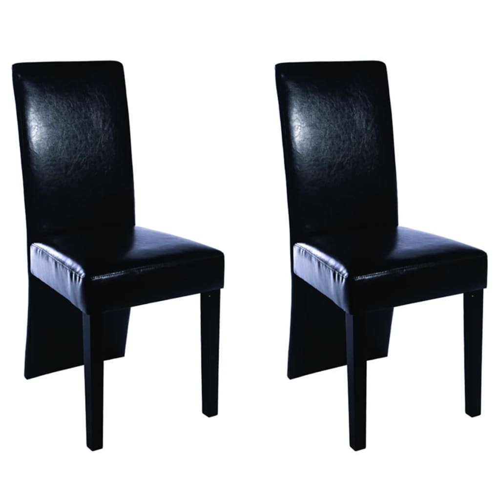 VidaXL Dining Chairs 2 Pcs Black Faux Leather