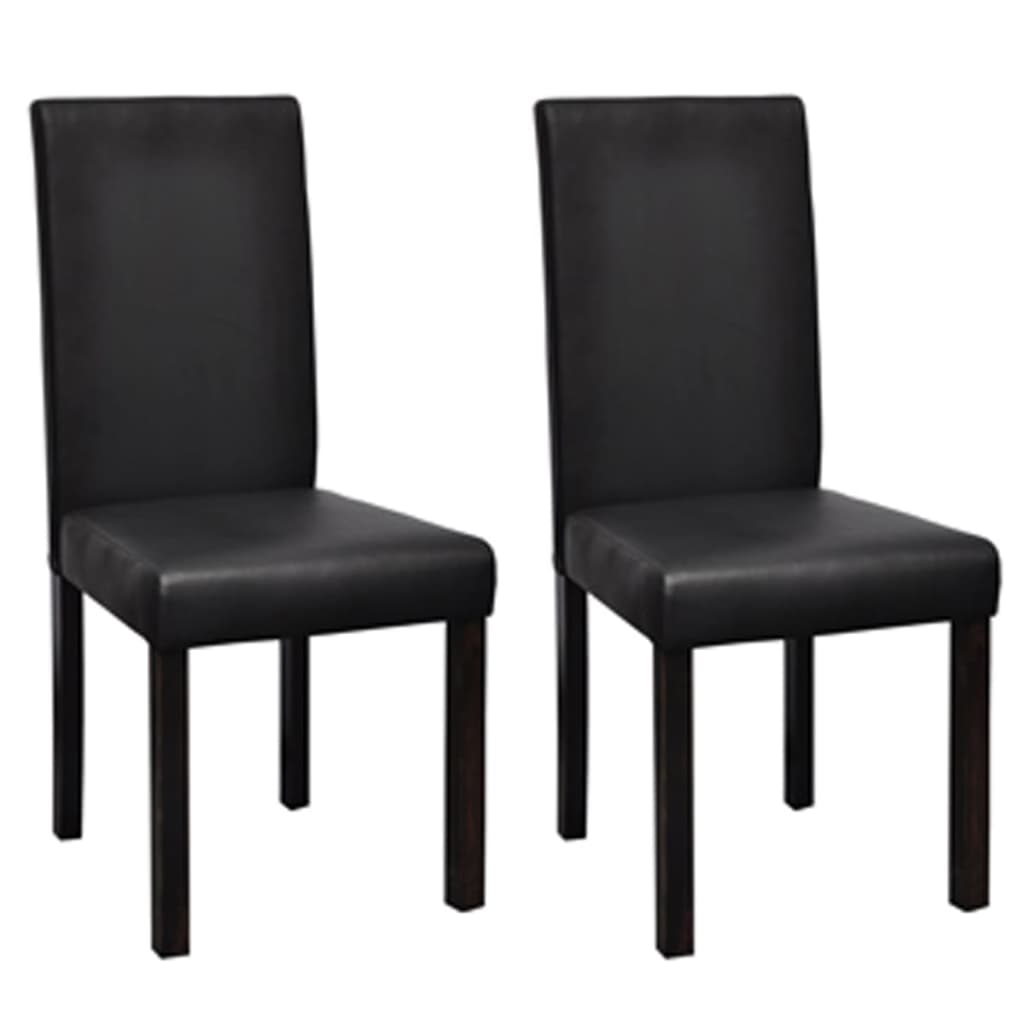 

vidaXL Dining Chairs 2 pcs Black Faux Leather