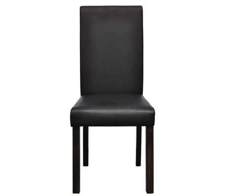 vidaXL Dining Chairs 2 pcs Black Faux Leather