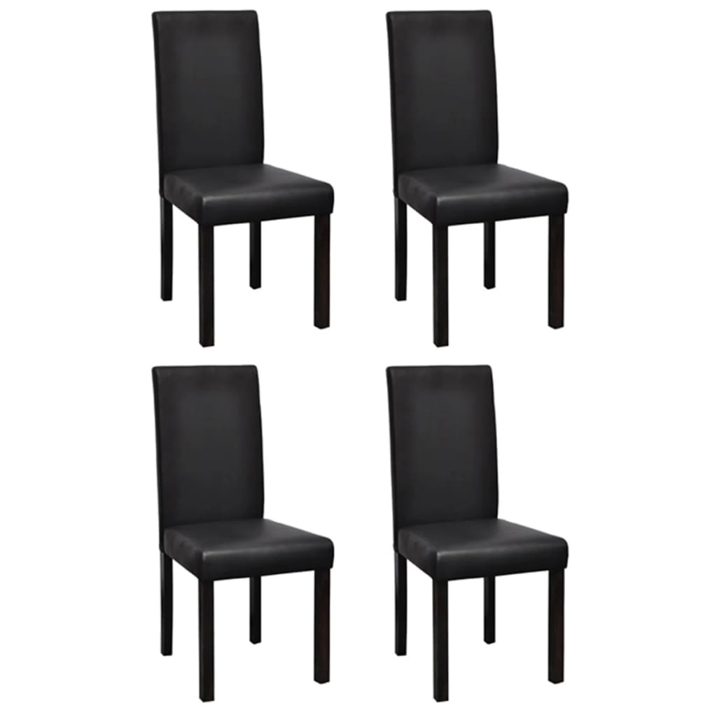 VidaXL Dining Chairs 4 Pcs Black Faux Leather