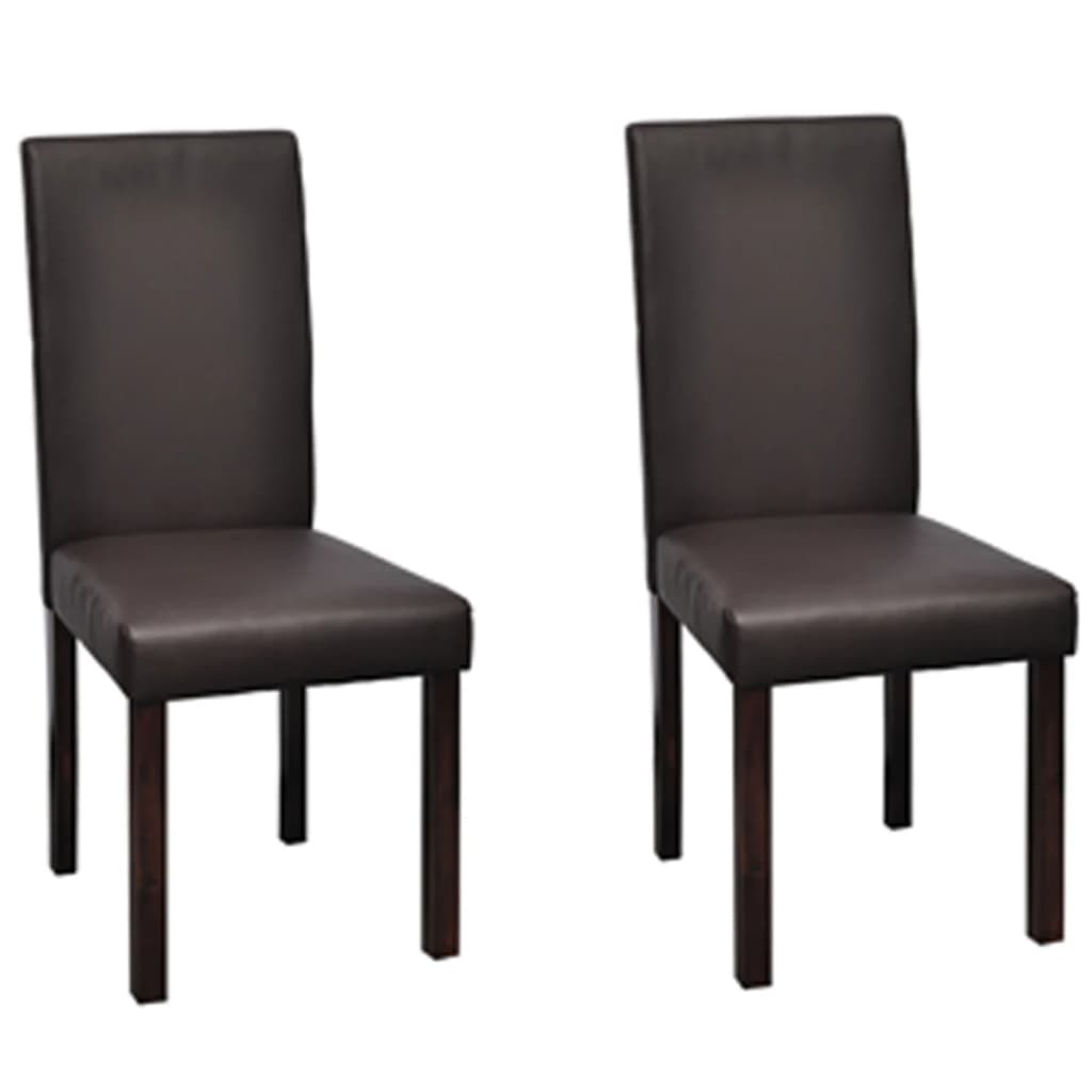 

vidaXL Dining Chairs 2 pcs Brown Faux Leather