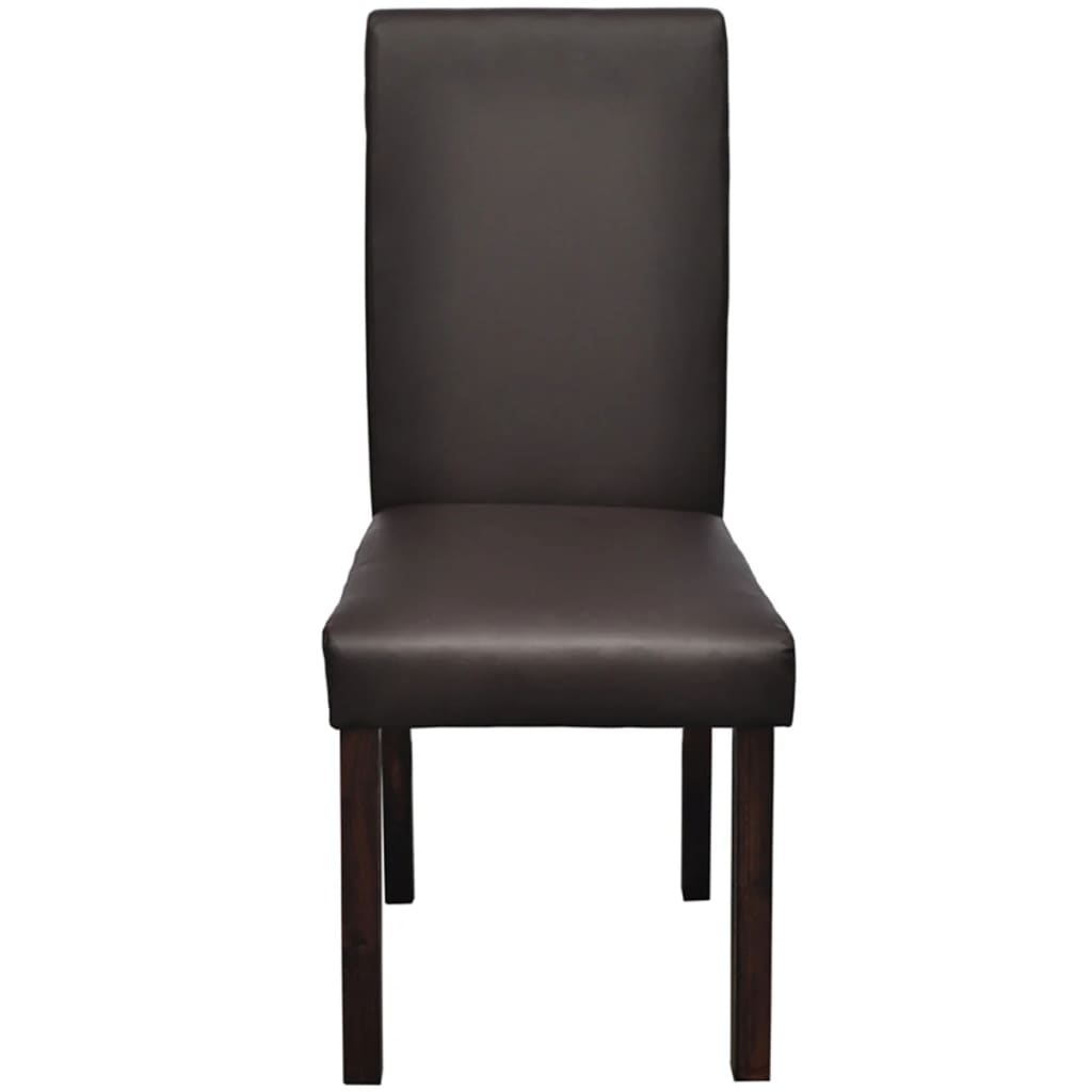 Set of 4 Brown Faux Leather Dining Chairs in Scandinavian Style vidaXL - Picture 3 of 12