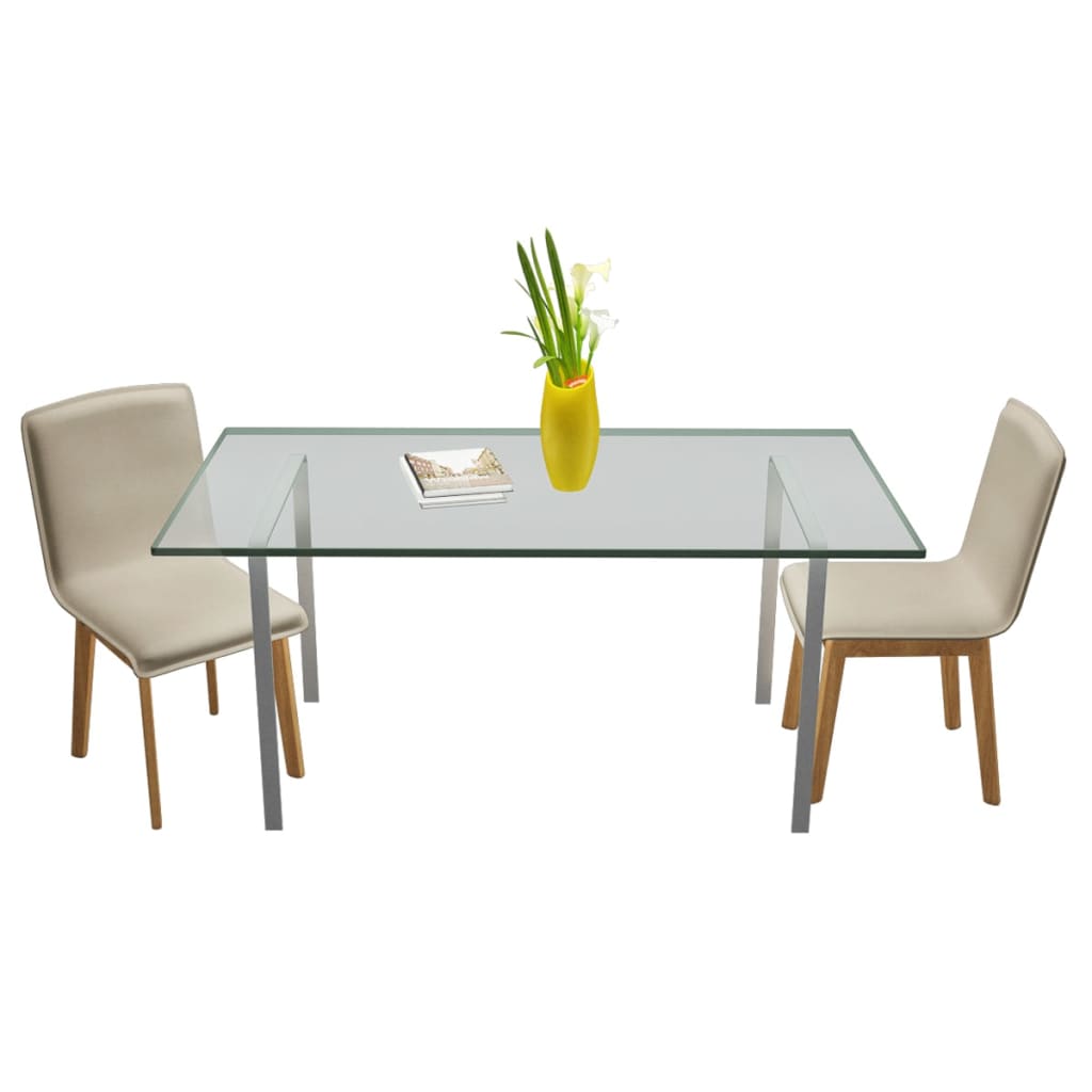 vidaXL Dining Chairs 2 pcs Beige Fabric and Solid Oak Wood