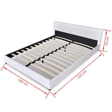 vidaXL Cama com colchão 180 x 200 cm couro artificial branco[12/12]