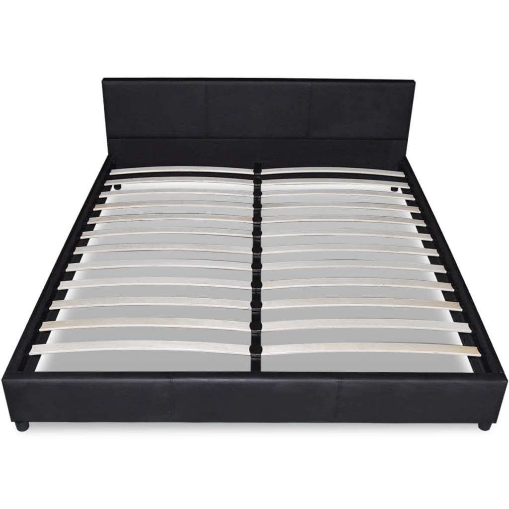 VidaXL - vidaXL Bed met traagschuim matras kunstleer zwart 180x200 cm