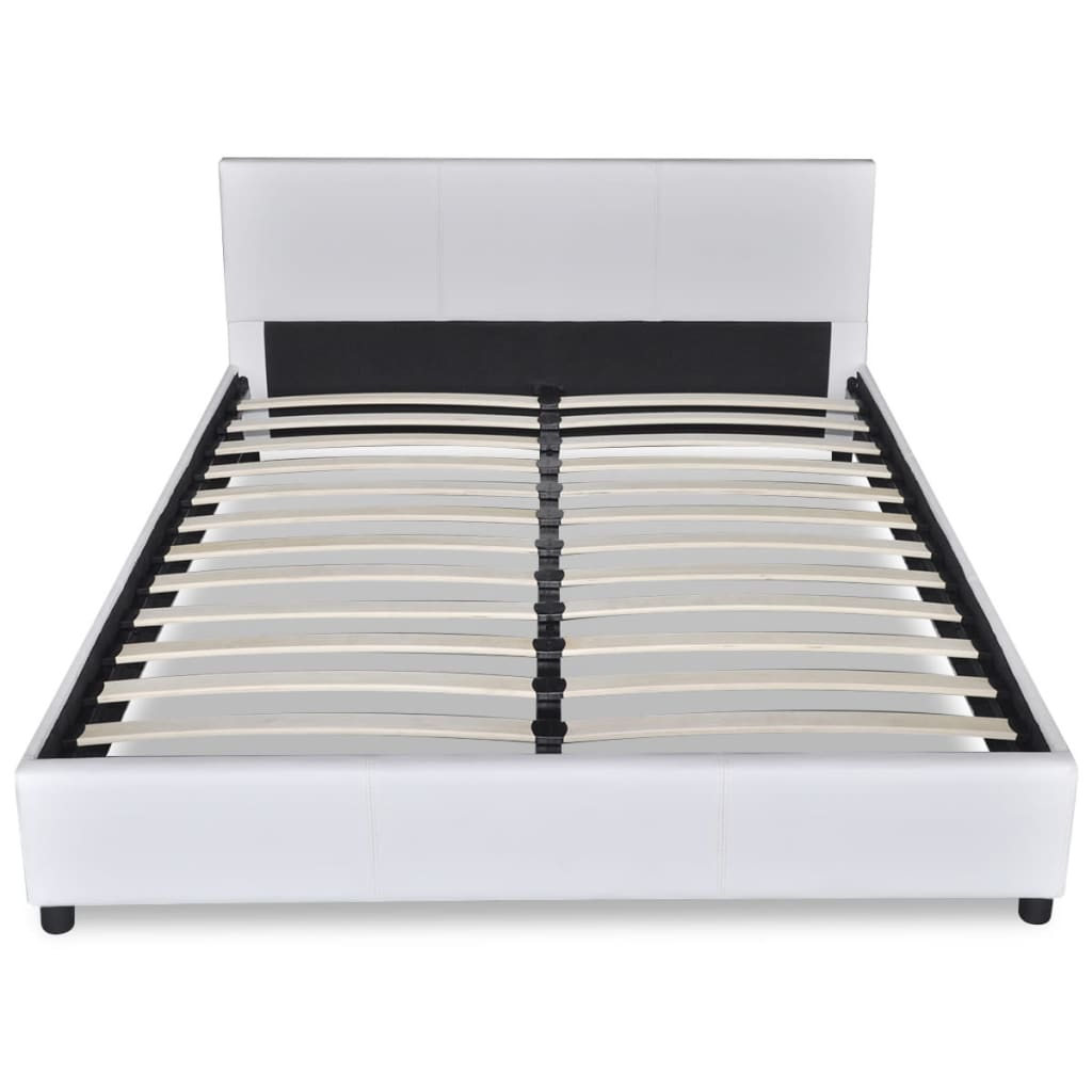 VidaXL - vidaXL Bed met traagschuim matras kunstleer wit 140x200 cm