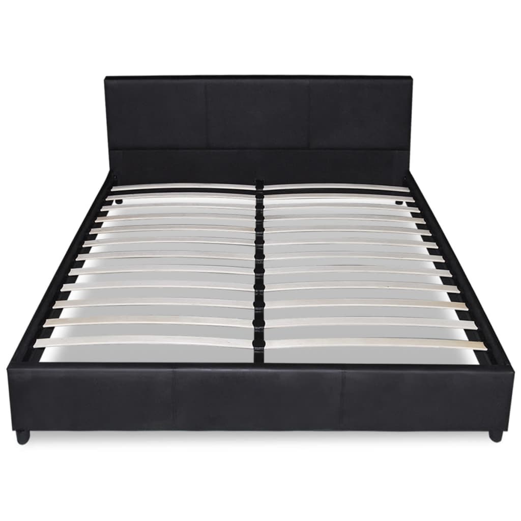 

vidaXL Bed met matras kunstleer zwart 140x200 cm