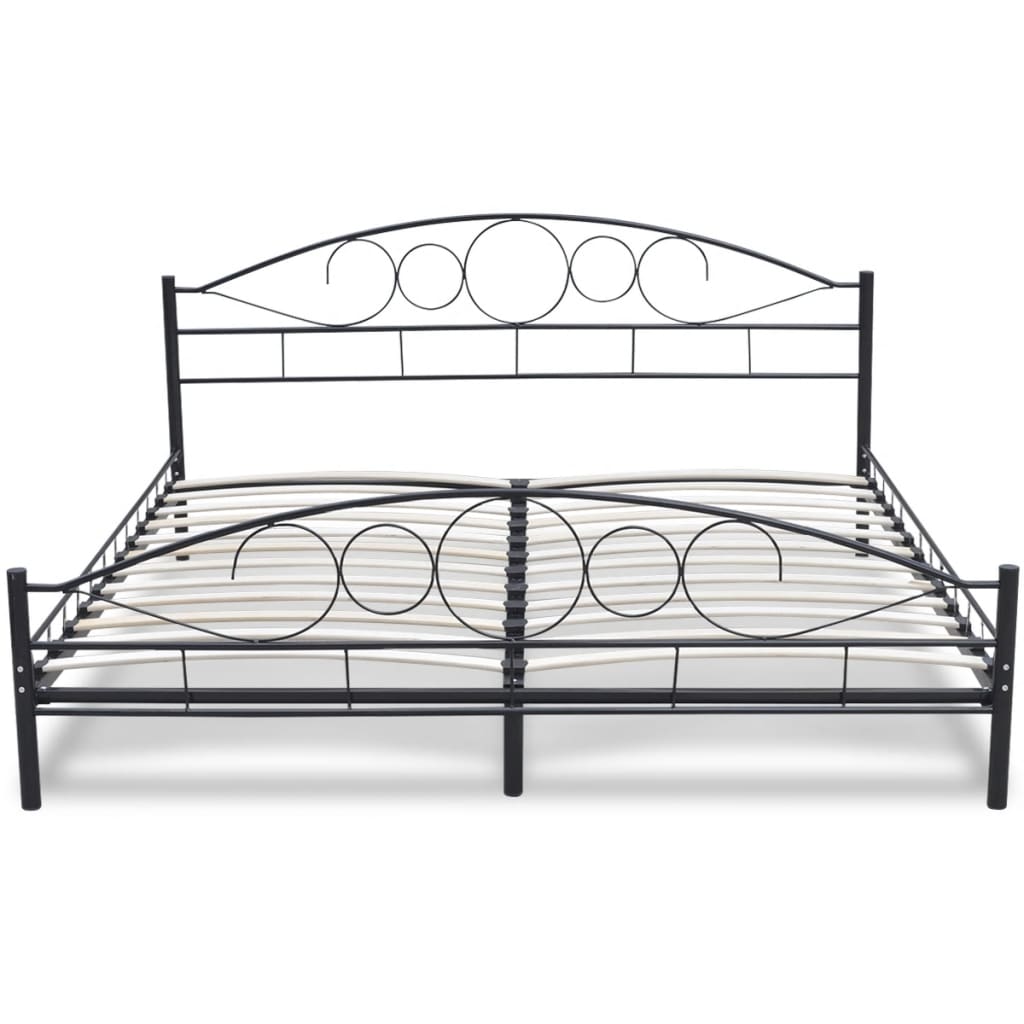 

vidaXL Bedframe gepoedercoat staal zwart 180x200 cm