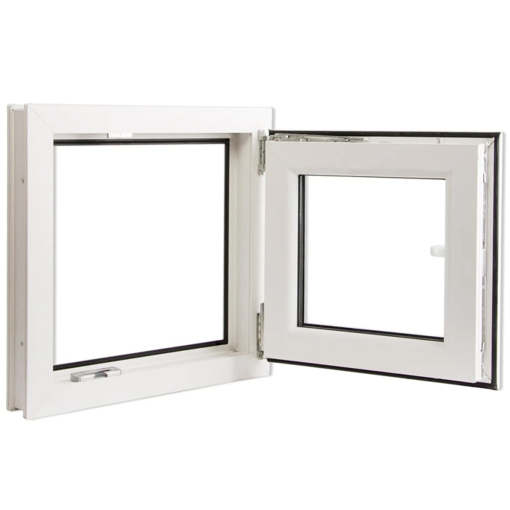 

vidaXL PVC raam met driedubbele beglazing en handvat links 500 x 500 mm