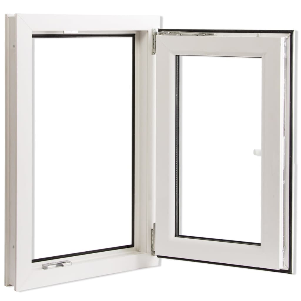 vidaXL Draaikiepraam dubbel glas met handvat links 500x750 mm PVC