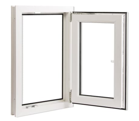 vidaXL Draaikiepraam dubbel glas met handvat links 500x750 mm PVC