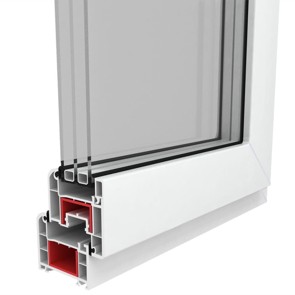 Háromrétegű bukó/nyíló PVC ablak jobb oldali kilinccsel 600 x 1000 mm 