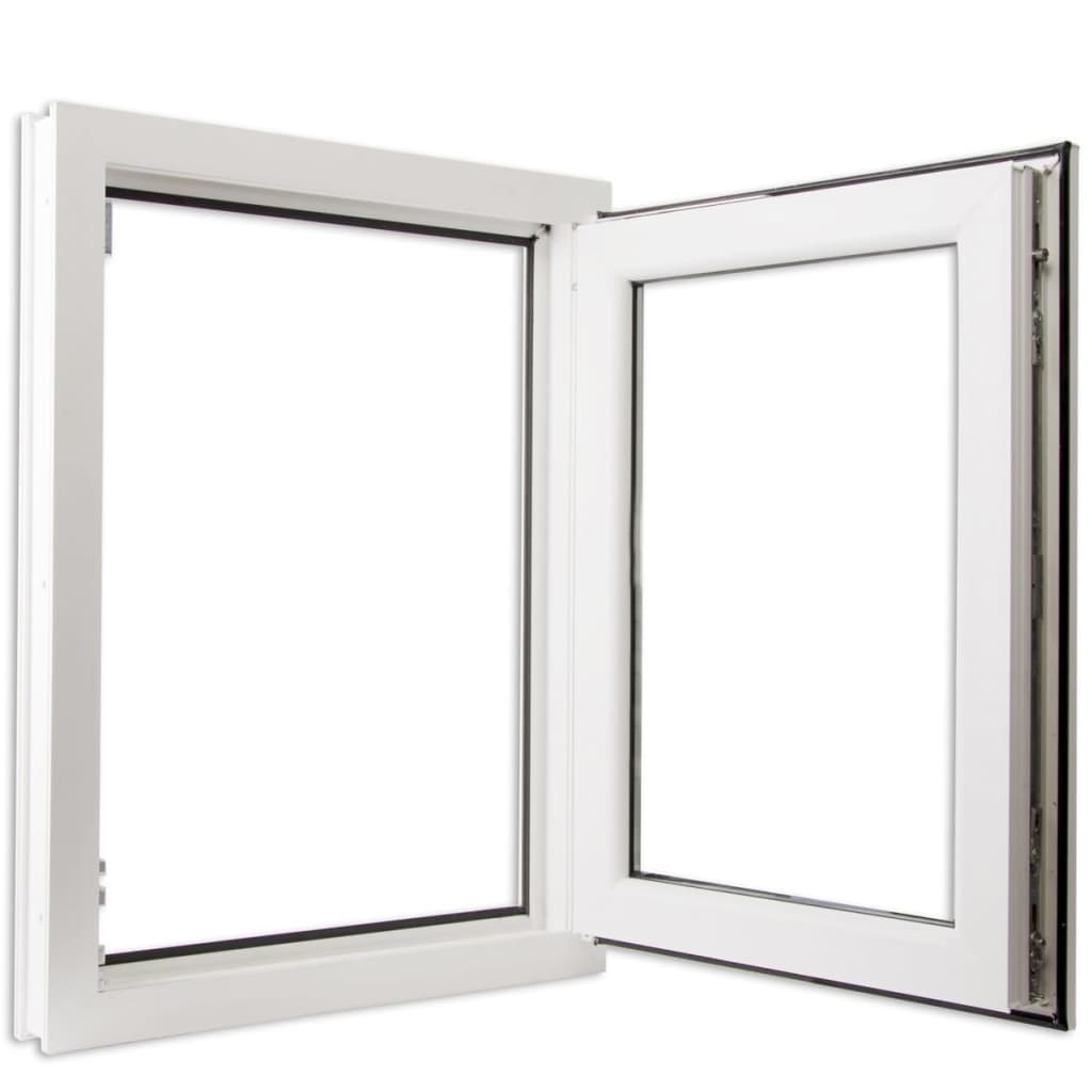 vidaXL Raam met driedubbel glas en handvat links 600x900 mm PVC