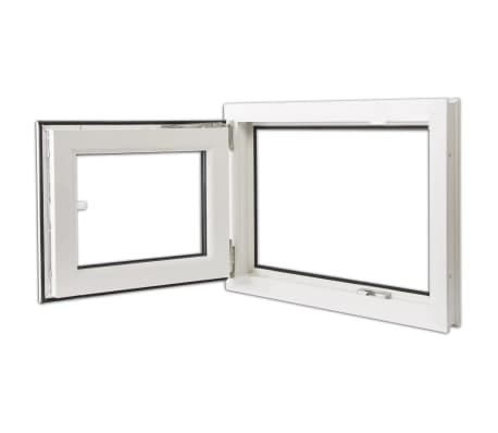 vidaXL Treglasfönster PVC Dreh-kipp handtag på höger sida 800 x 500 mm