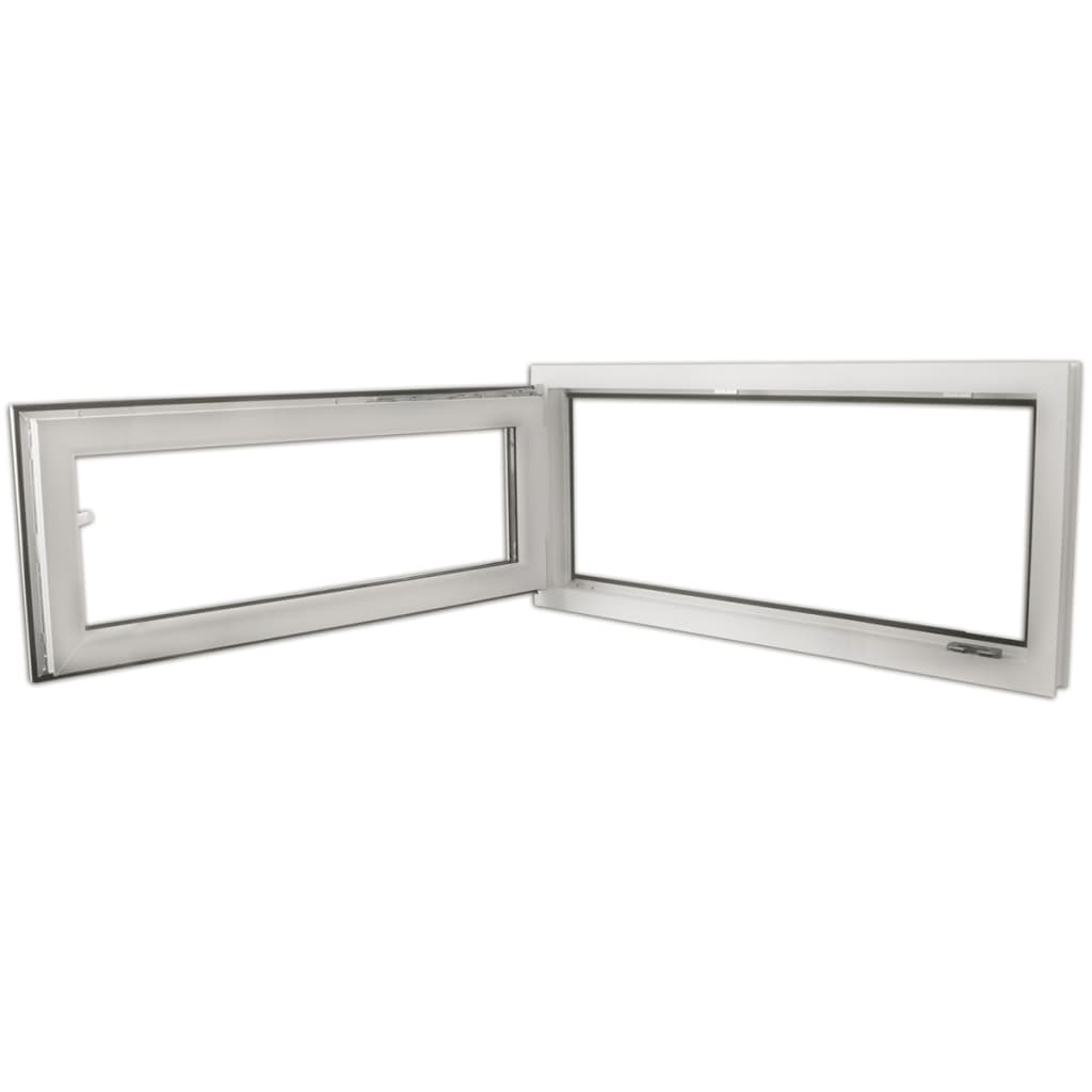 Háromrétegű bukó/nyíló PVC ablak jobb oldali kilinccsel 900 x 400 mm