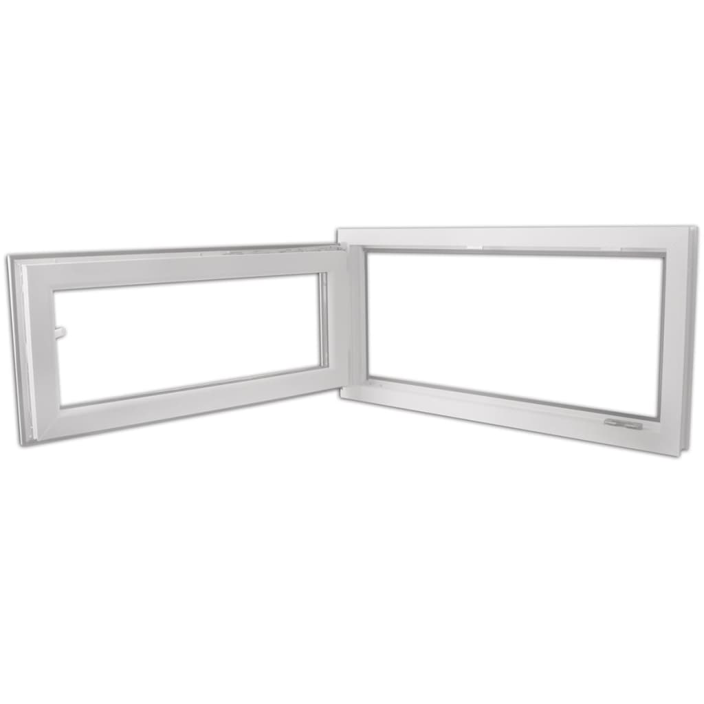 Fenêtre PVC triple vitrage oscillo-battante poignée à droite 100x50 cm