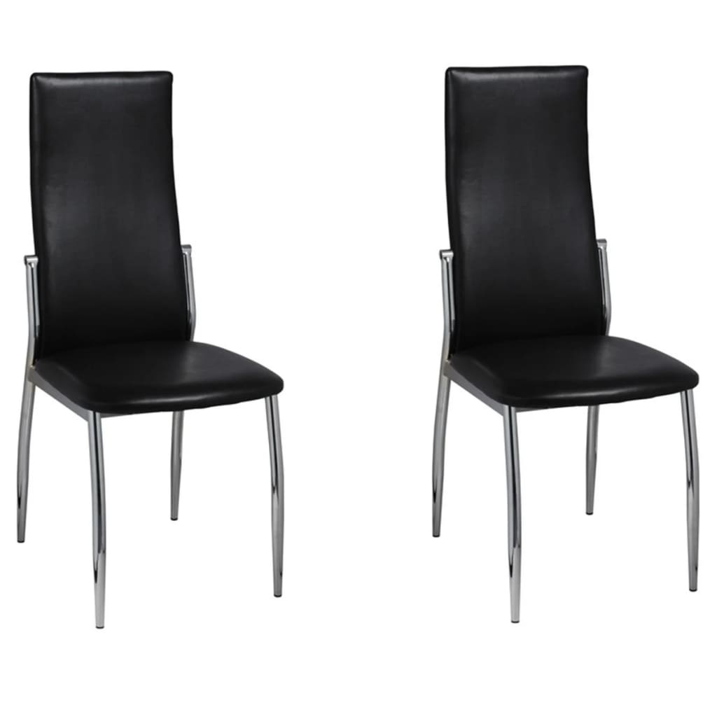 

vidaXL Dining Chairs 2 pcs Black Faux Leather