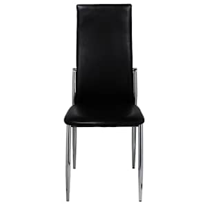 vidaXL Dining Chair Set of 4 Black Artificial Leather Standard Durable