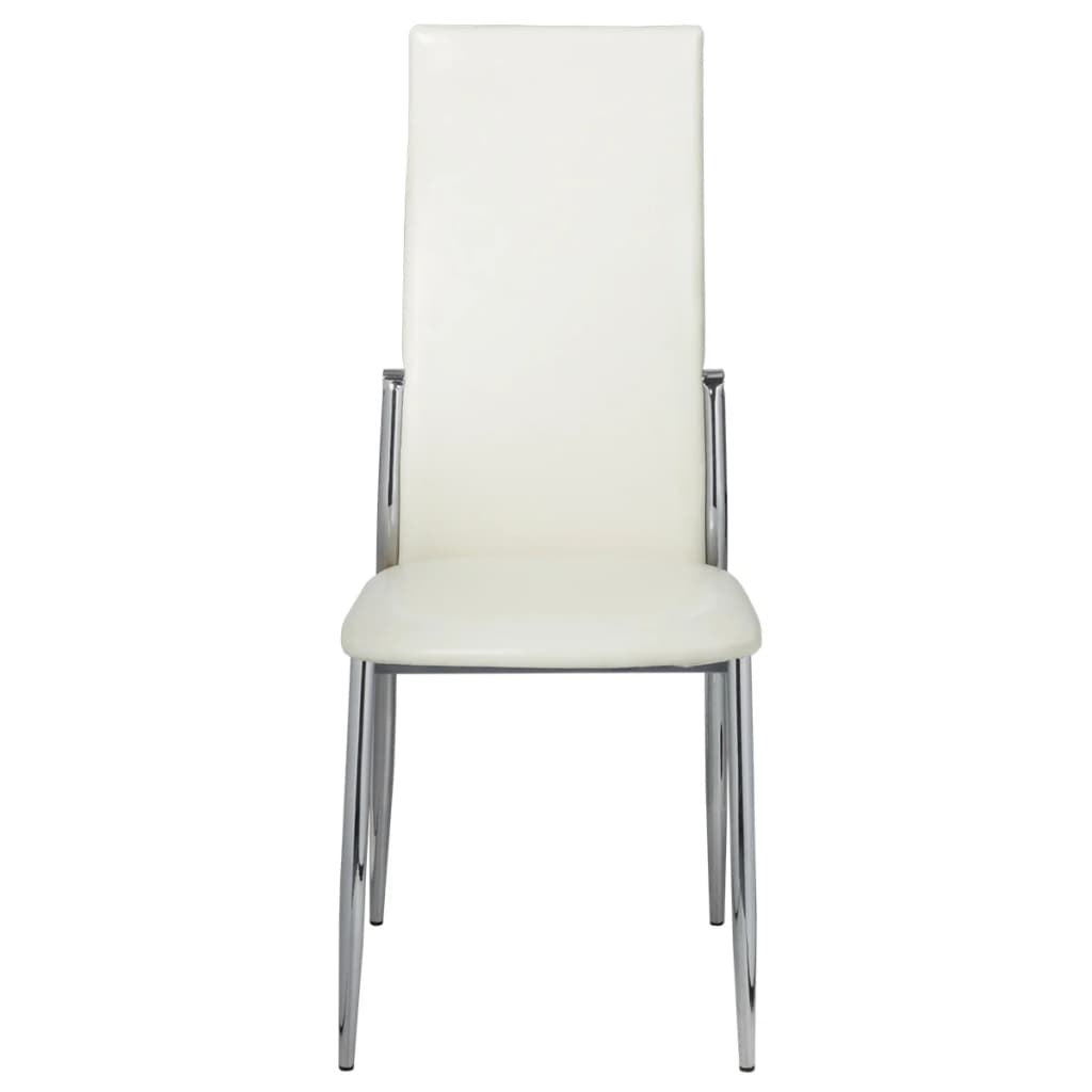 vidaXL Dining Chairs 2 pcs White Faux Leather