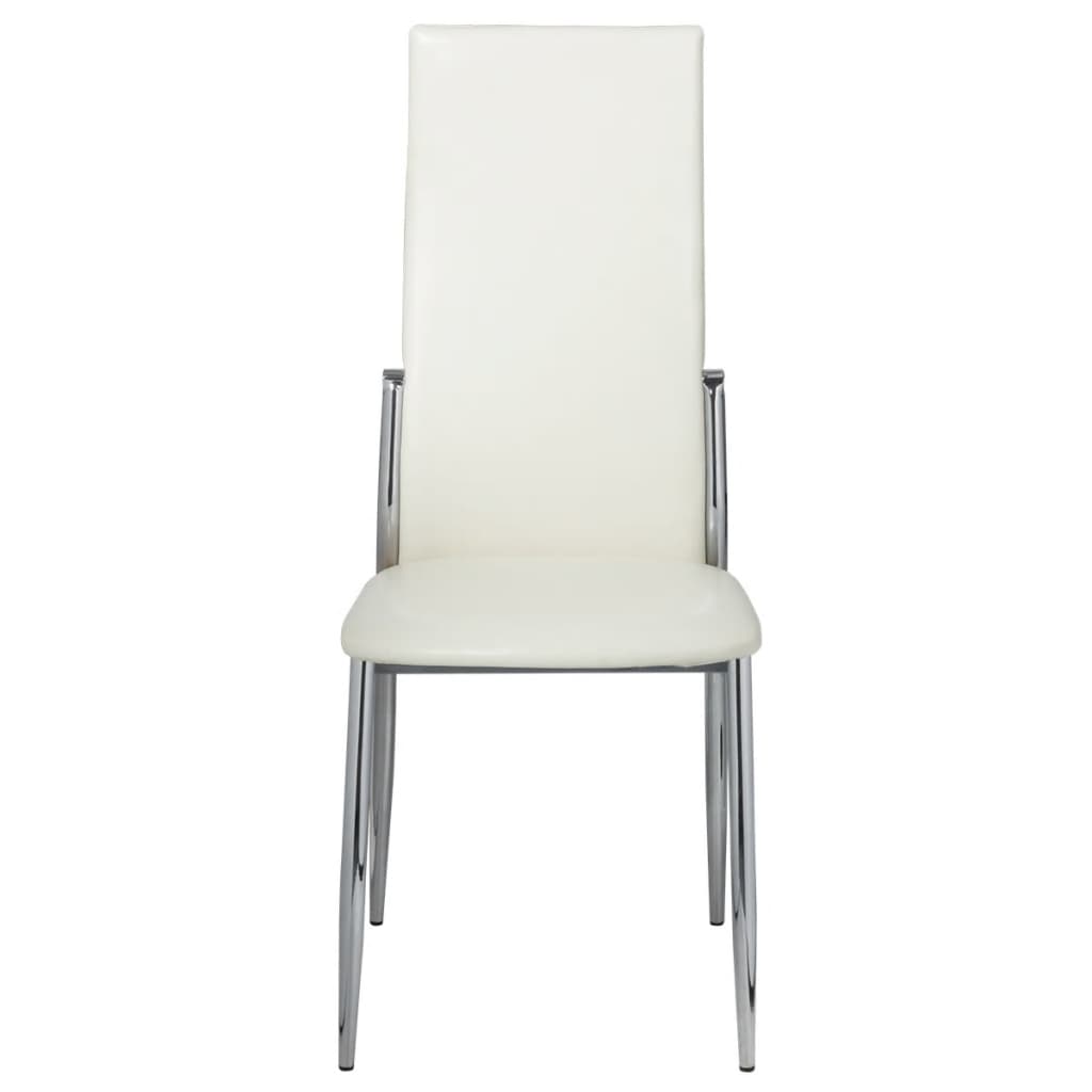 Kepooman Modern Leather Armless Kitchen Dining Chair with Back, Set of 4, White Kepooman Modern Leather Armless Kitchen Dining Chair with Back, Set of 4, White