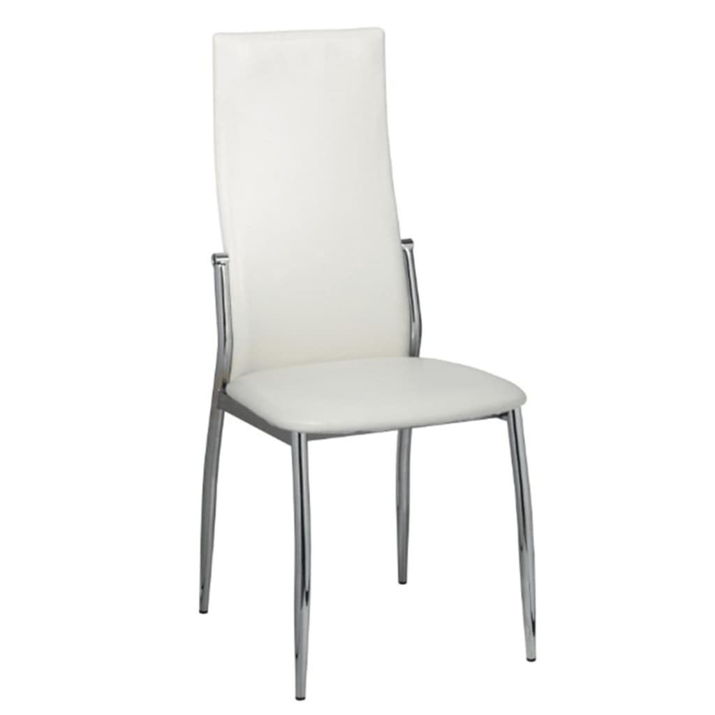 Kepooman Modern Leather Armless Kitchen Dining Chair with Back, Set of 4, White Kepooman Modern Leather Armless Kitchen Dining Chair with Back, Set of 4, White