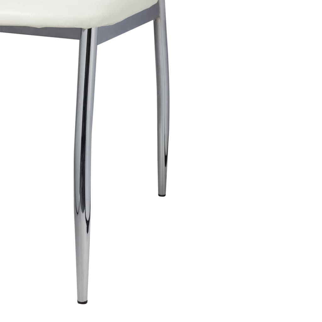 Kepooman Modern Leather Armless Kitchen Dining Chair with Back, Set of 4, White Kepooman Modern Leather Armless Kitchen Dining Chair with Back, Set of 4, White