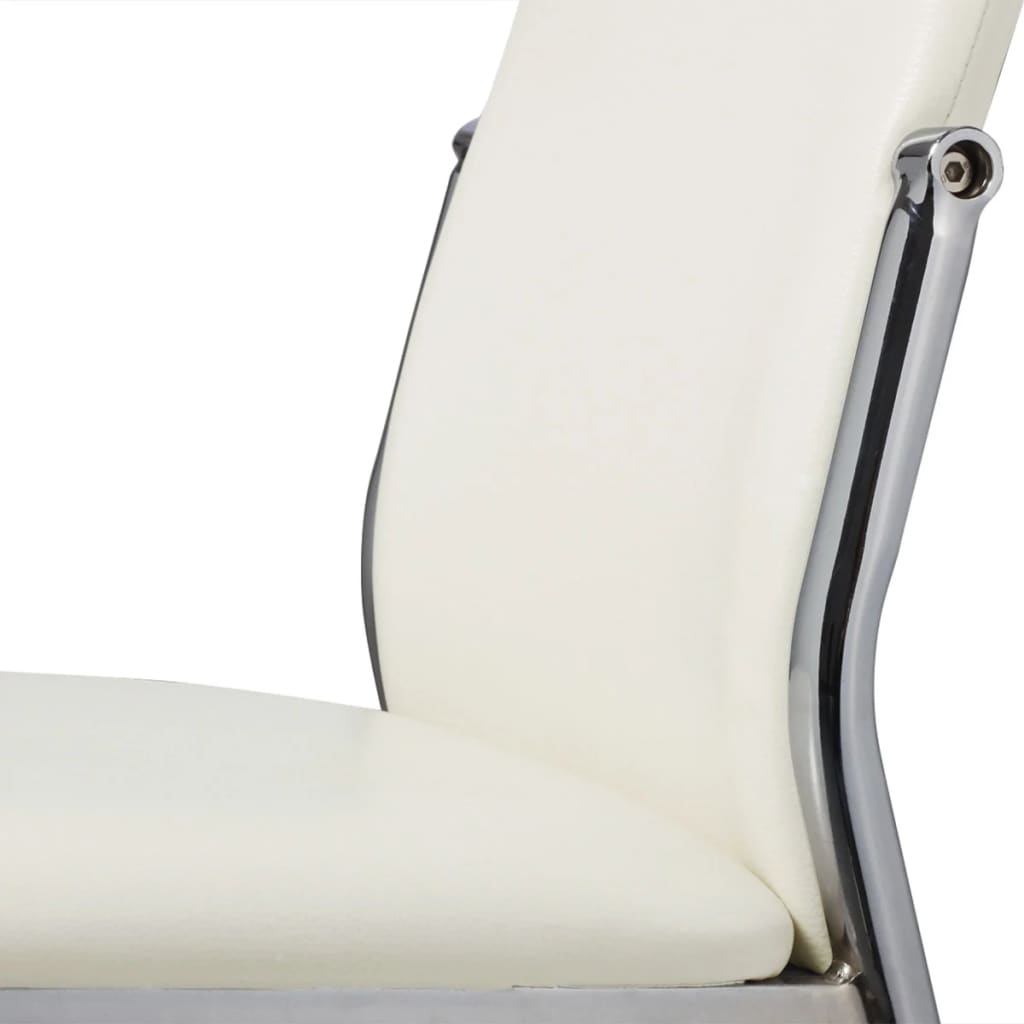 Kepooman Modern Leather Armless Kitchen Dining Chair with Back, Set of 4, White Kepooman Modern Leather Armless Kitchen Dining Chair with Back, Set of 4, White