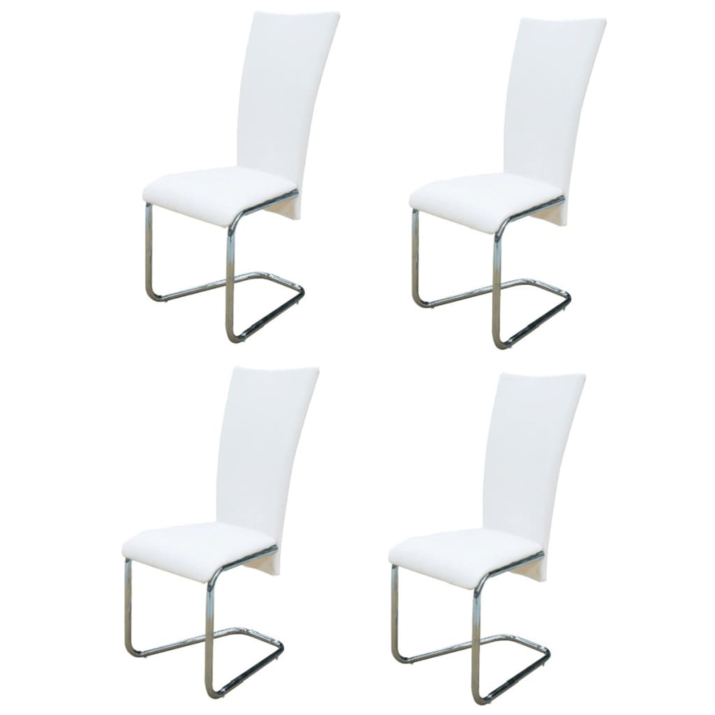 

vidaXL Dining Chairs 4 pcs White Faux Leather