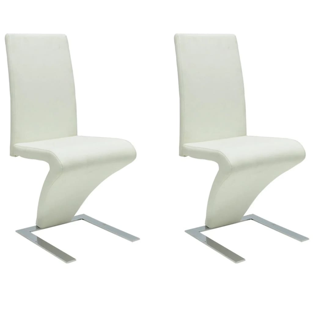 

vidaXL Dining Chairs 2 pcs White Faux Leather