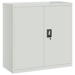 vidaXL kontorikapp 2 uksega, hall, 90 cm, teras