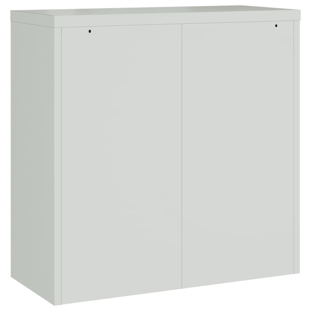 vidaXL Office Cabinet with 2 Doors Gray 35.4 Steel