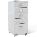 vidaXL Hanging File Cabinet with 5 Drawers Grey Metal