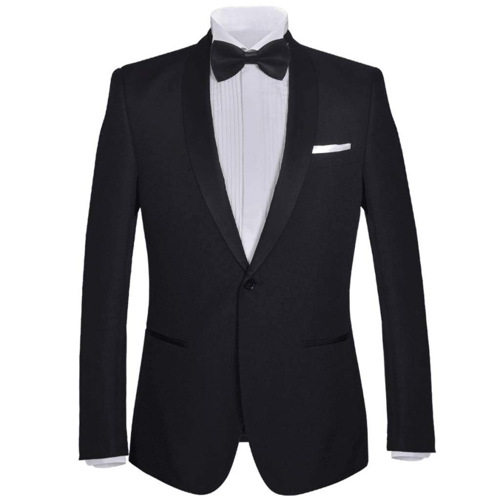 vidaXL Men's Two Piece Black Tie Dinner Suit/Smoking Tuxedo Size 54