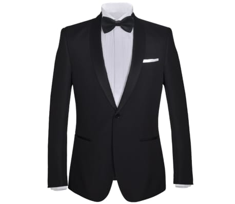 vidaXL Men's Two Piece Black Tie Dinner Suit/Smoking Tuxedo Size 56