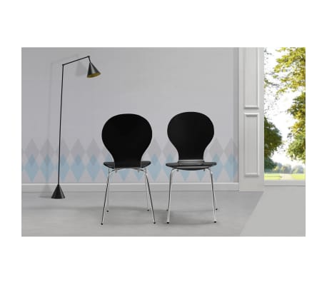 vidaXL Stacking Butterfly Dining Chairs 2 pcs Black Plastic